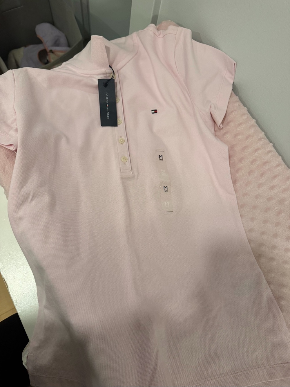 Tommy hilfiger baby pink polo shirt women size M